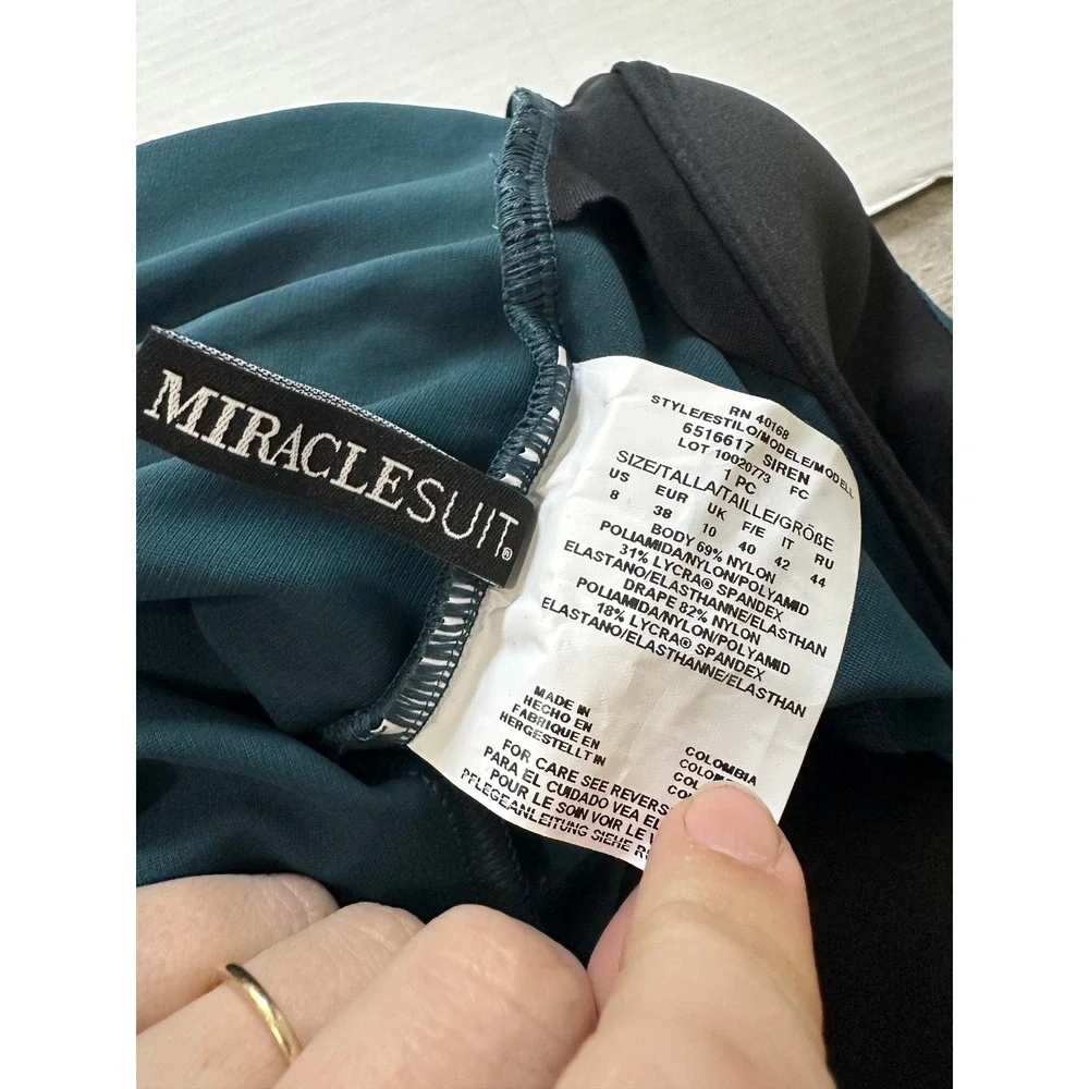 Miraclesuit Siren‎ One Piece Swimsuit Womens 8 Nova Green Tummy Control New